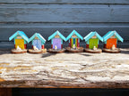 Handgefertigte Brighton inspirierte Mini Holz Strandhäuser mit Möwe
