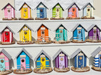 Handgefertigte Mini Strandhaus aus Holz mit Polymer Clay Möwe