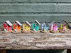Handgefertigte Mini Strandhaus aus Holz mit Polymer Clay Möwe