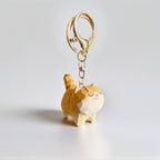 Handgefertigte geschnitzte Holzkatze Schlüsselanhänger, Autoschlüsselring, Handykette, Taschendekoration