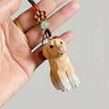 Handgefertigter hölzerner Labrador Retriever Schlüsselanhänger - Geschnitzter Golden Retriever Auto-Anhänger Glücksbringer