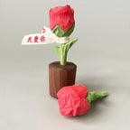 Handgeschnitzte hölzerne Blumen-Sonnenblumen-Dekoration, Tischdekoration, 14 cm, Linde, Nussbaum