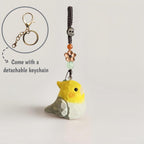 Handgeschnitzter hölzerner Papageien-Schlüsselanhänger, handgewebter Taschenanhänger, Glücksbringer, Autodekoration, Geschenk für Kinder und Erwachsene