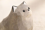 Holz Wolf Figur 4,2 cm – Handgefertigte Tier Regal Dekor, Rustikale Waldakzent