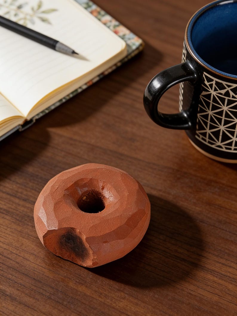Mini Holzfiguren Massivholz Bäckerei Schreibtisch Dekoration Handgeschnitzt Brot Donut Set