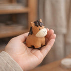 Handgefertigte Holzfigur Pferd 6 cm Waldorf Montessori Dekoration