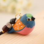 Holz Vogel Schlüsselanhänger Handgefertigt Rustikal Taschen Anhänger Geschenk für Vogelliebhaber Gravur