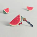 Handgeschnitzter hölzerner Wassermelonen-Schlüsselanhänger, Mini-Frucht-Taschenanhänger, Sommerdeko