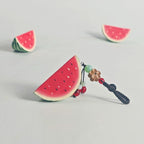 Handgeschnitzter hölzerner Wassermelonen-Schlüsselanhänger, Mini-Frucht-Taschenanhänger, Sommerdeko