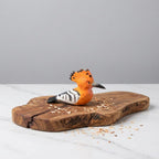 Handgeschnitzte Holz Wiedehopf Figur handbemalt Vogel Ornament rustikale Schreibtisch Dekoration einzigartiges Geschenk für Naturliebhaber