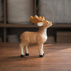 Handgeschnitzte hölzerne Hirschfigur | Kleine Holzschnitzerei Tierstatue | Rustikaler Wald Dekor | Miniatur Hirsch Ornament | Natur Geschenk