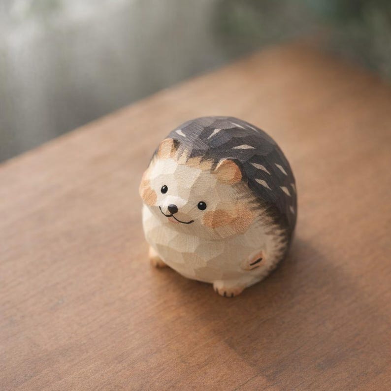 Miniatur Igel Figur Handgeschnitzt Resin Schreibtisch Dekoration Kawaii Ornament