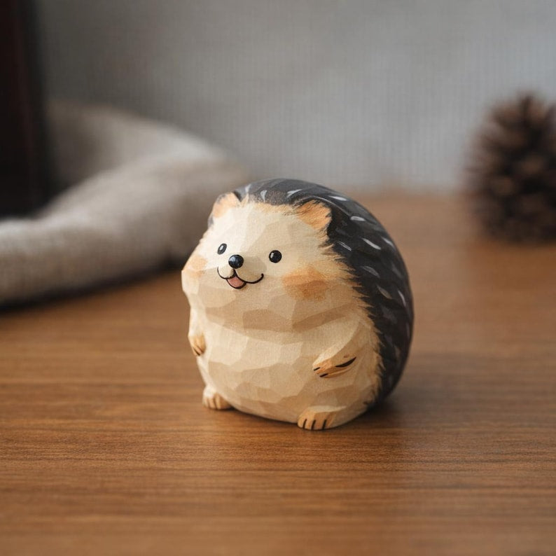 Miniatur Igel Figur Handgeschnitzt Resin Schreibtisch Dekoration Kawaii Ornament