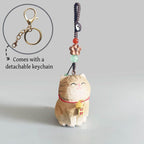 Handgeschnitzte große Katze aus Holz Schlüsselbund, handbemalte Figur, Taschenanhänger, Haustier Schlüsselbund, handgemachte Schmuckstücke