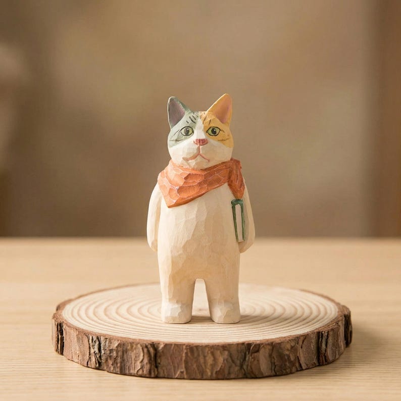 Handbemalte Holzskulptur Bücherwurm Katzenfigur, Leseratte Dekor, Lehrer Geschenk, Buchclub Geschenk, Abschlussfeier 2026