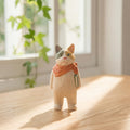 Handbemalte Holzskulptur Bücherwurm Katzenfigur, Leseratte Dekor, Lehrer Geschenk, Buchclub Geschenk, Abschlussfeier 2026