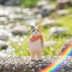 Handbemalte Holzskulptur Bücherwurm Katzenfigur, Leseratte Dekor, Lehrer Geschenk, Buchclub Geschenk, Abschlussfeier 2026
