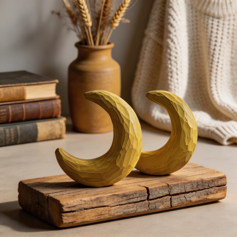 Holz Mond Deko Halbmond Regal Akzent himmlische Kinderzimmer Dekor handgemacht 15cm