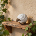Holz Schaf Dekor Figur 7,5cm Weiß Naturbraun Bauernhaus Tier Kinderzimmer Regal Babyzimmer Rustikal Wald