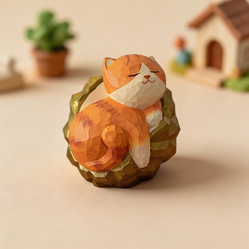 Schlafende rote Panda-Figur, handbemalte Tierstatue, kleine Regalverzierung, Walddekor für Tierliebhaber