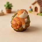 Schlafende rote Panda-Figur, handbemalte Tierstatue, kleine Regalverzierung, Walddekor für Tierliebhaber