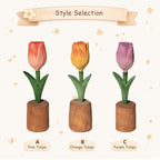 Handgeschnitzte Holztulpe, 16 cm, Schreibtischdeko, Abschlussgeschenk, für immer Blumen