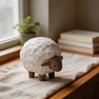 Holz Schaf Dekor Figur 7,5cm Weiß Naturbraun Bauernhaus Tier Kinderzimmer Regal Babyzimmer Rustikal Wald