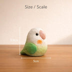 Handgefertigte Holzfigur Papagei 5 cm - Mini Holzvogel Deko für Schreibtisch Regal