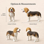 Handgefertigte Holzfigur Beagle | Hund aus Holz Ornament | Schreibtisch Dekor