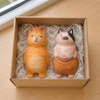 Handgeschnitzte hölzerne Katzenfigur Miniatur Schreibtischdekor