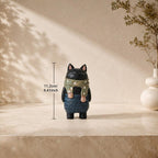 Handgeschnitzte hölzerne Katzenfigur Miniatur Schreibtischdekor