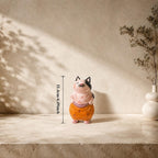 Handgeschnitzte hölzerne Katzenfigur Miniatur Schreibtischdekor