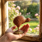 Handgeschnitzte hölzerne Vogelfiguren, tropische Wildtierskulptur, rustikale Walddekoration