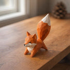 Handgefertigte Holzfigur Fuchs, 11 cm, Waldtier Dekor, Regal Dekor, Geschenk für Naturliebhaber